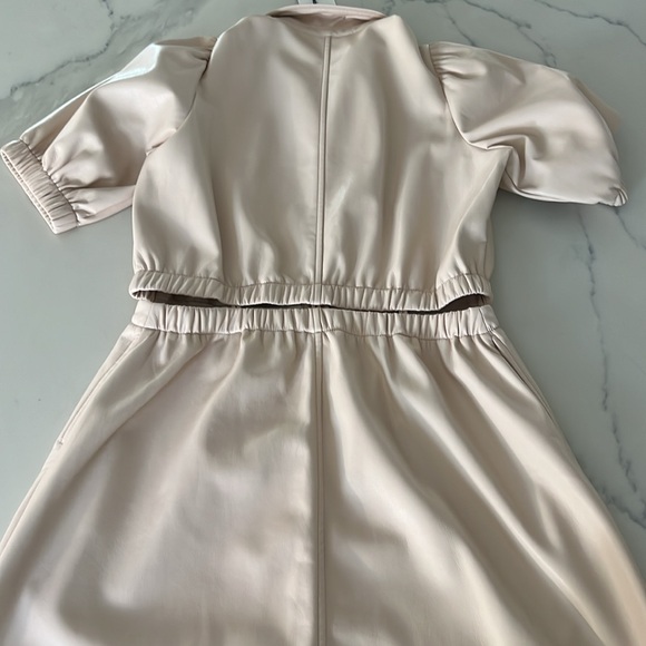 Melissa Nepton Faux Leather Dress Color Sandshell Size Medium NWT - Picture 6 of 7